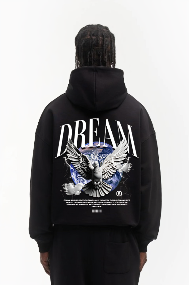 DREAM DOVE EARTH HOODIE BLACK