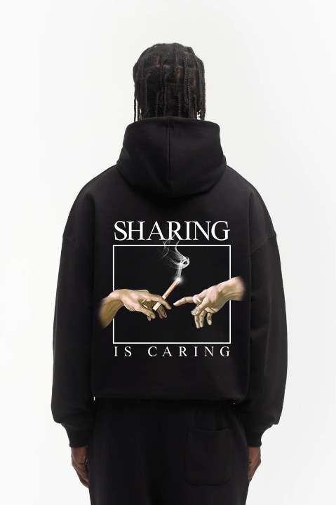 SHARING IS CARING HOODIE BLACK