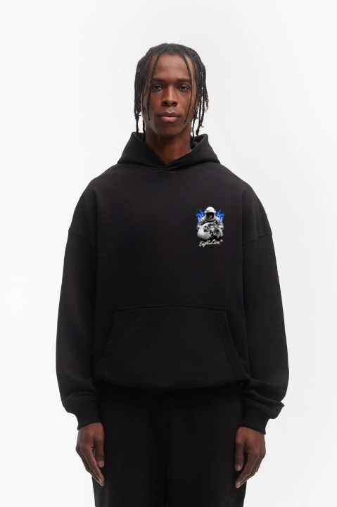 ASTRONAUT MOON HOODIE BLACK