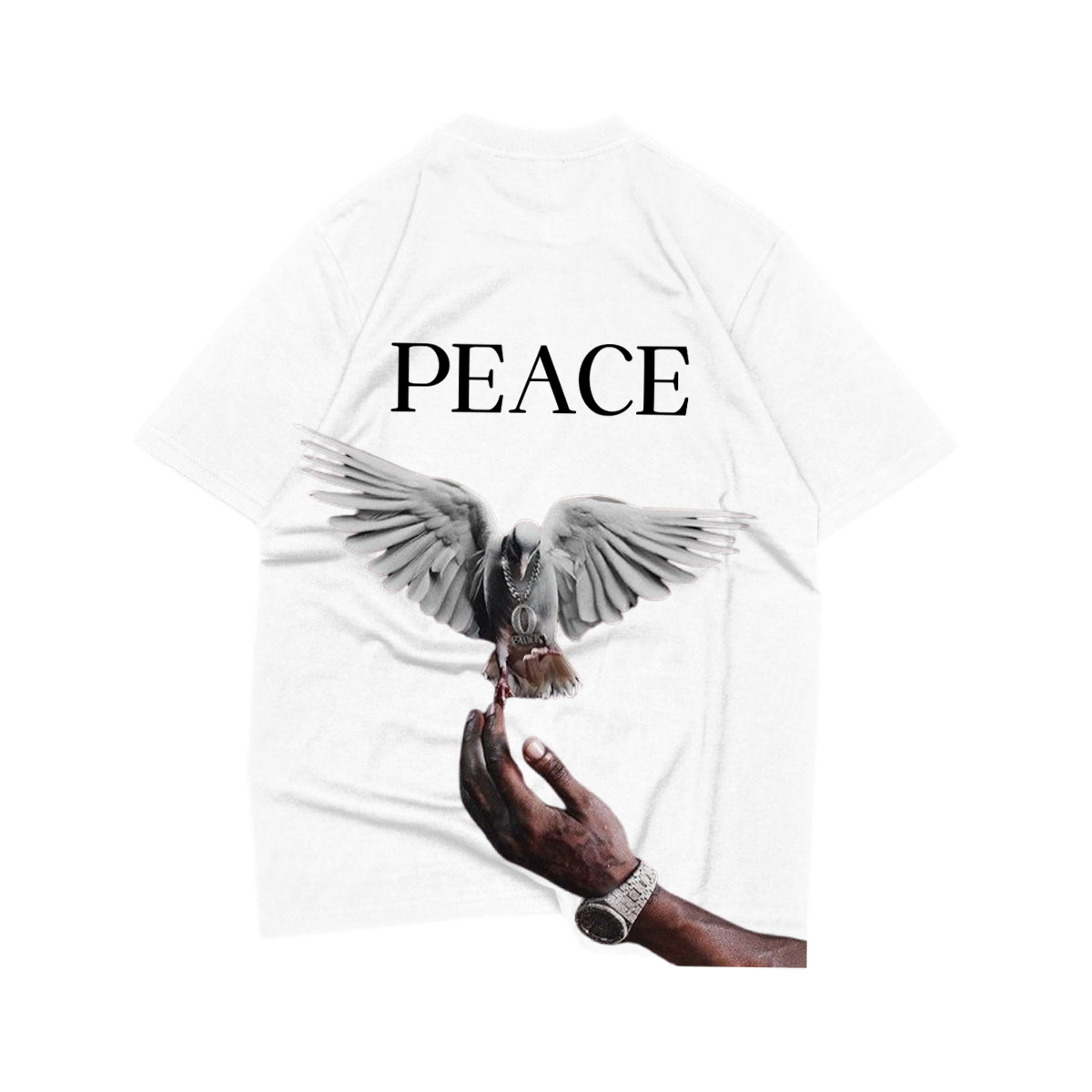 OVERSIZE T-SHIRT PEACE HAND BIRD